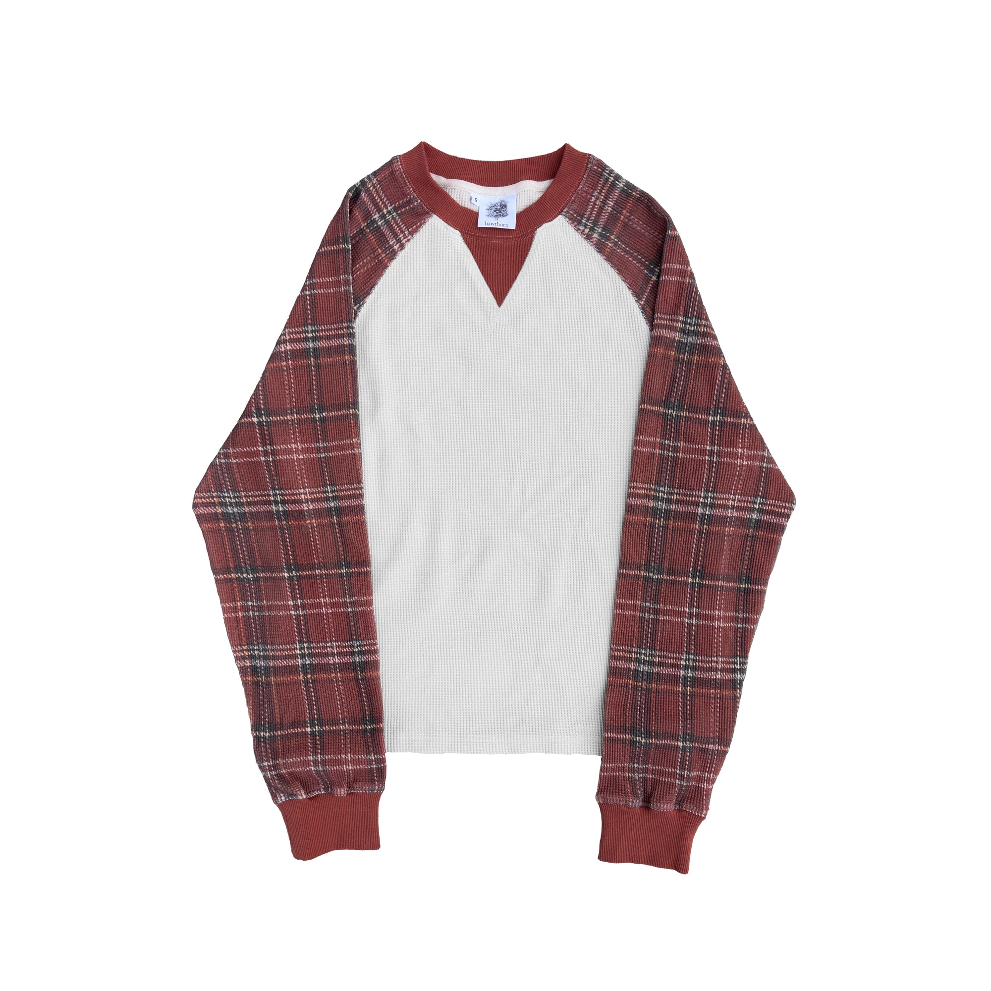 red lumber raglan long sleeve