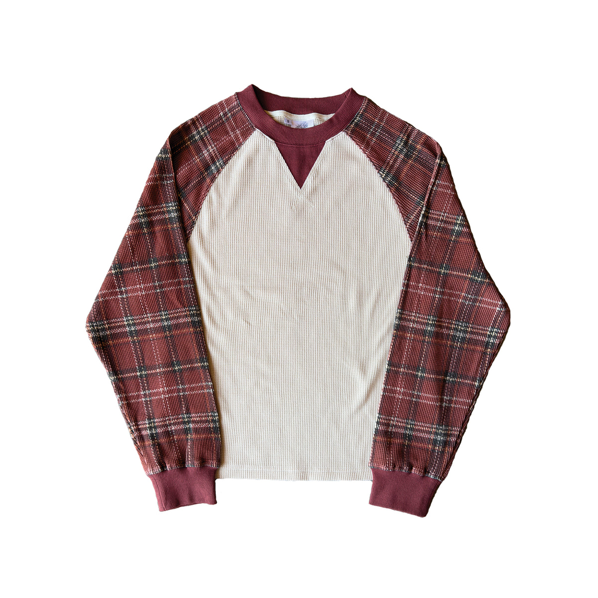 red lumber raglan long sleeve